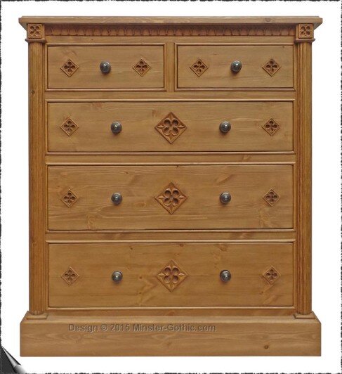 Minster Gothic Classic Chest 2 over 3 of Drawers.