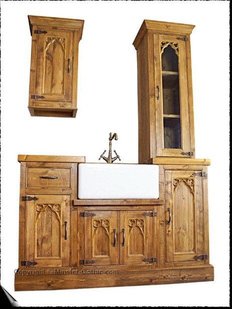 Minster Gothic Rustic Kitchen Ensemble. Click on this photo for a larger image.  