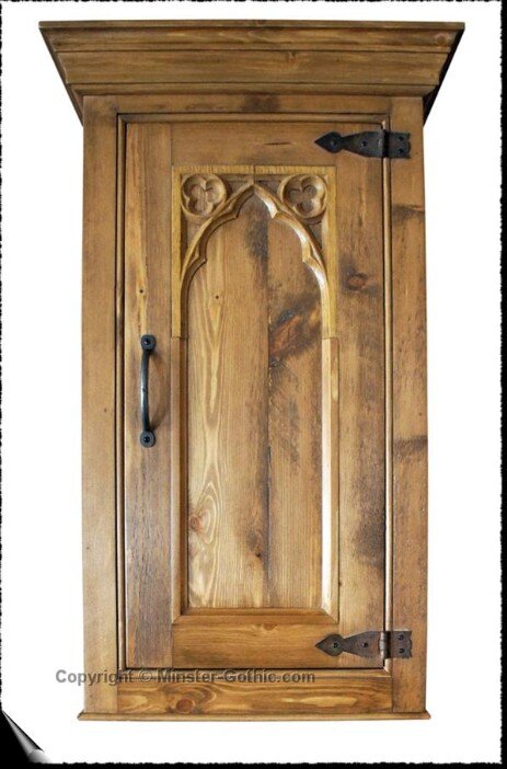 Minster Gothic Rustic 400mm Wall Cupboard. Click on the photo for a larger image.