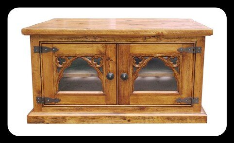 Minster Rustic Gothic "Tollgate" Glazed  TV / Utility Cabinet