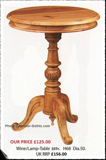 KeenPine Classics 50cm Dia. Pedestal / Side / Lamp / Wine Table #107r