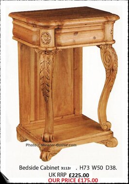 KeenPine Classics Small Carved-Leg Hall Table / Bedside Table #3112r