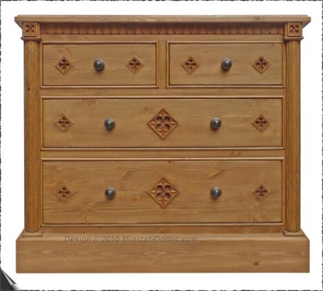 Minster Gothic Classic Chest 2 over 2 Chest of Drawers. 