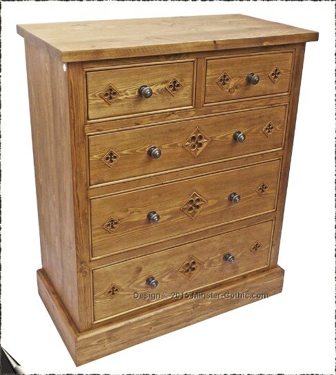Minster Gothic Rustic "Aspinall"  Chest of Drawers  (2 over 3)