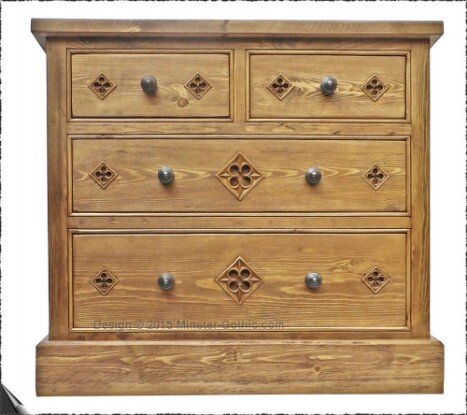 Minster Gothic Rustic "Aspinall" Chest of Drawers. (2 over 2)