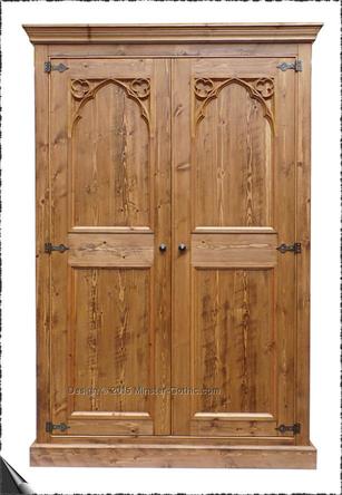 Minster Gothic Rustic "Aspinall" 2-Door, Full-Hanging Wardrobe