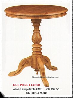 KeenPine Classics 60cm Dia. Pedestal / Side / Lamp / Wine Table #207r
