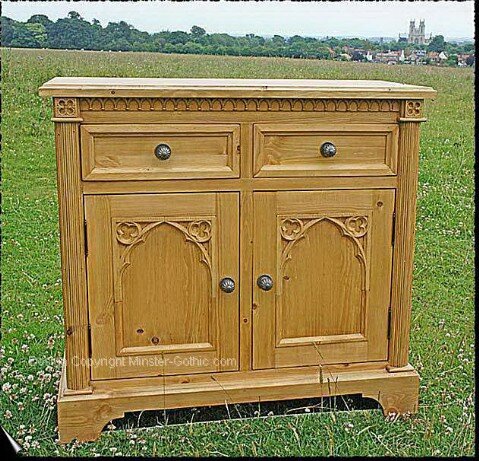 Minster Gothic Drawers-Cupboard Base. 